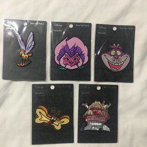 Set of 5 Alice in Wonderland Iron on patches